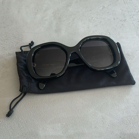 NWOT Celine 55mm Gradient Black Round Large Sunglasses - Picture 12 of 12
